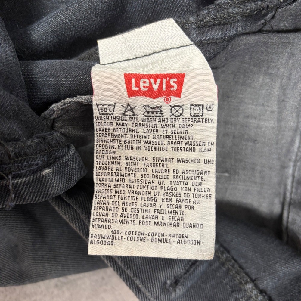 Vintage Levi's Jeans Mens 38x36 Black 501 Straight Leg Distressed Faded USA Made - Picture 8 of 9
